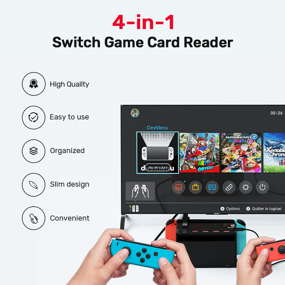 Gaming Console Station - Leitor de Cartão de Jogo Portátil