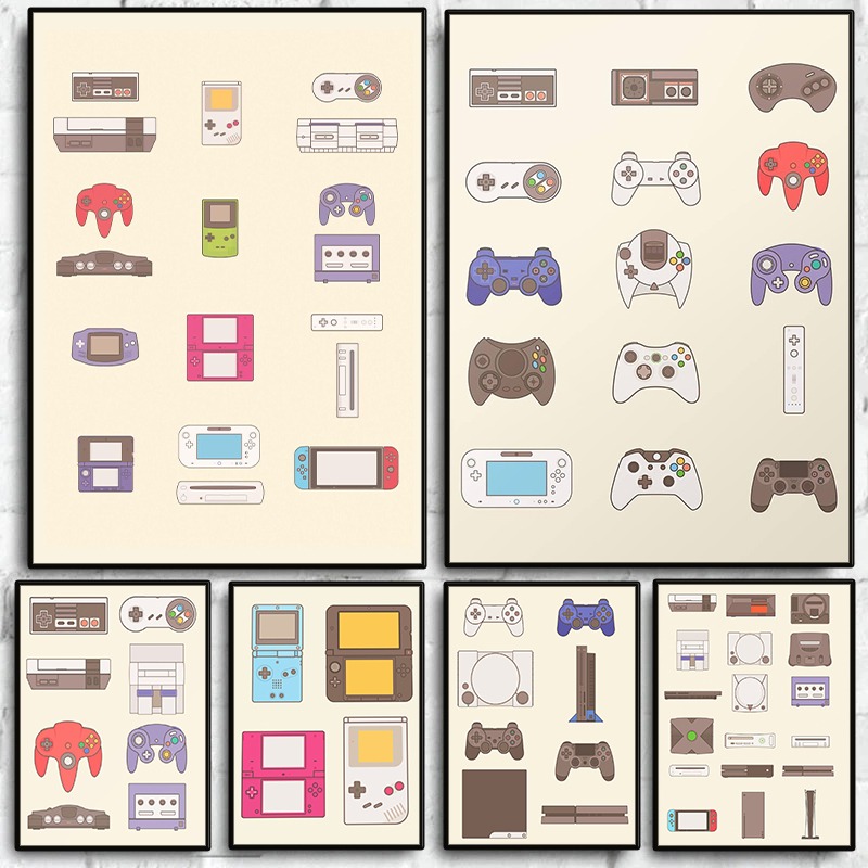 Gaming Console Room - Pôster de Evolução de Videogames Portáteis
