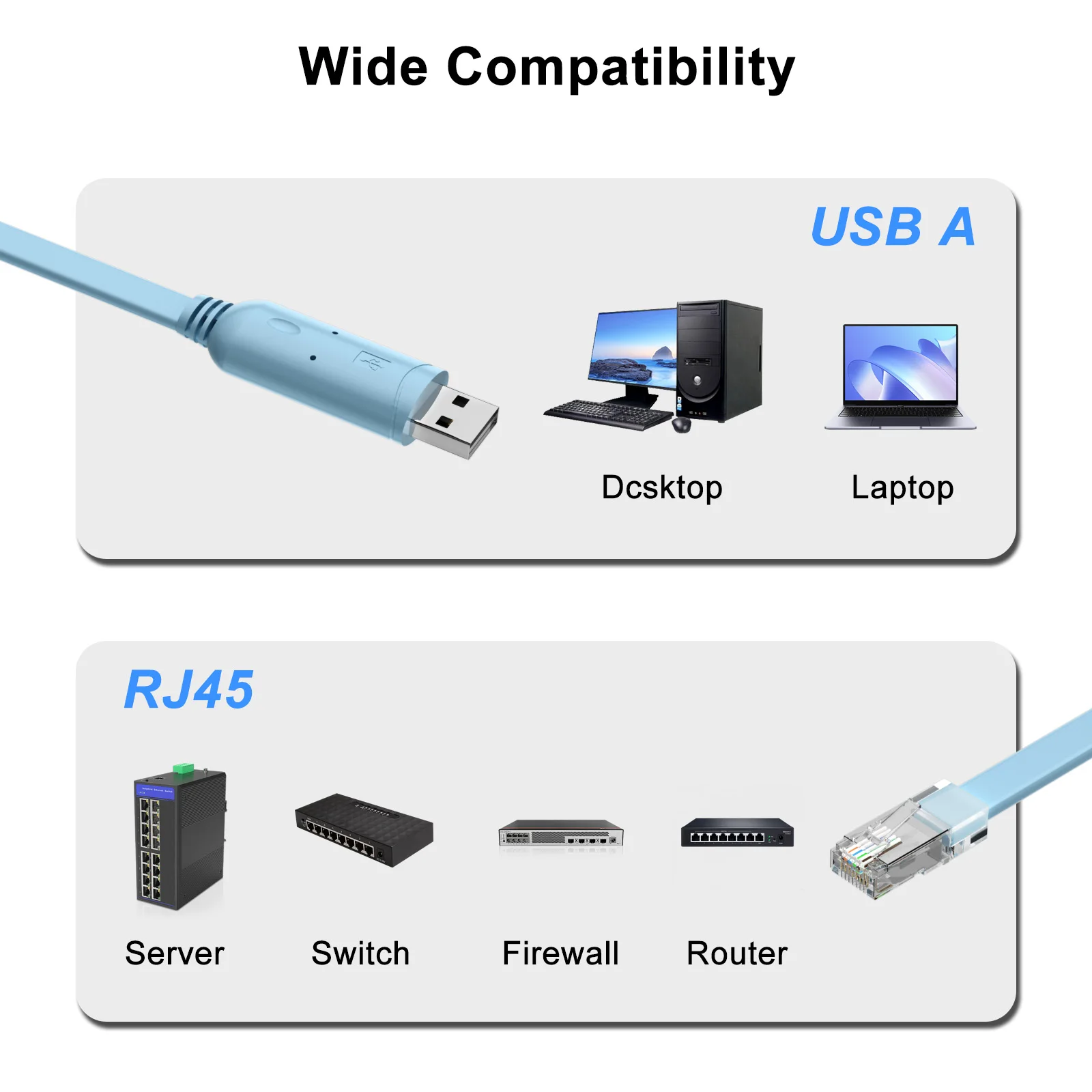 Lan Cable Gaming - Cabo de Controle Serial USB/TYPE-C RS232