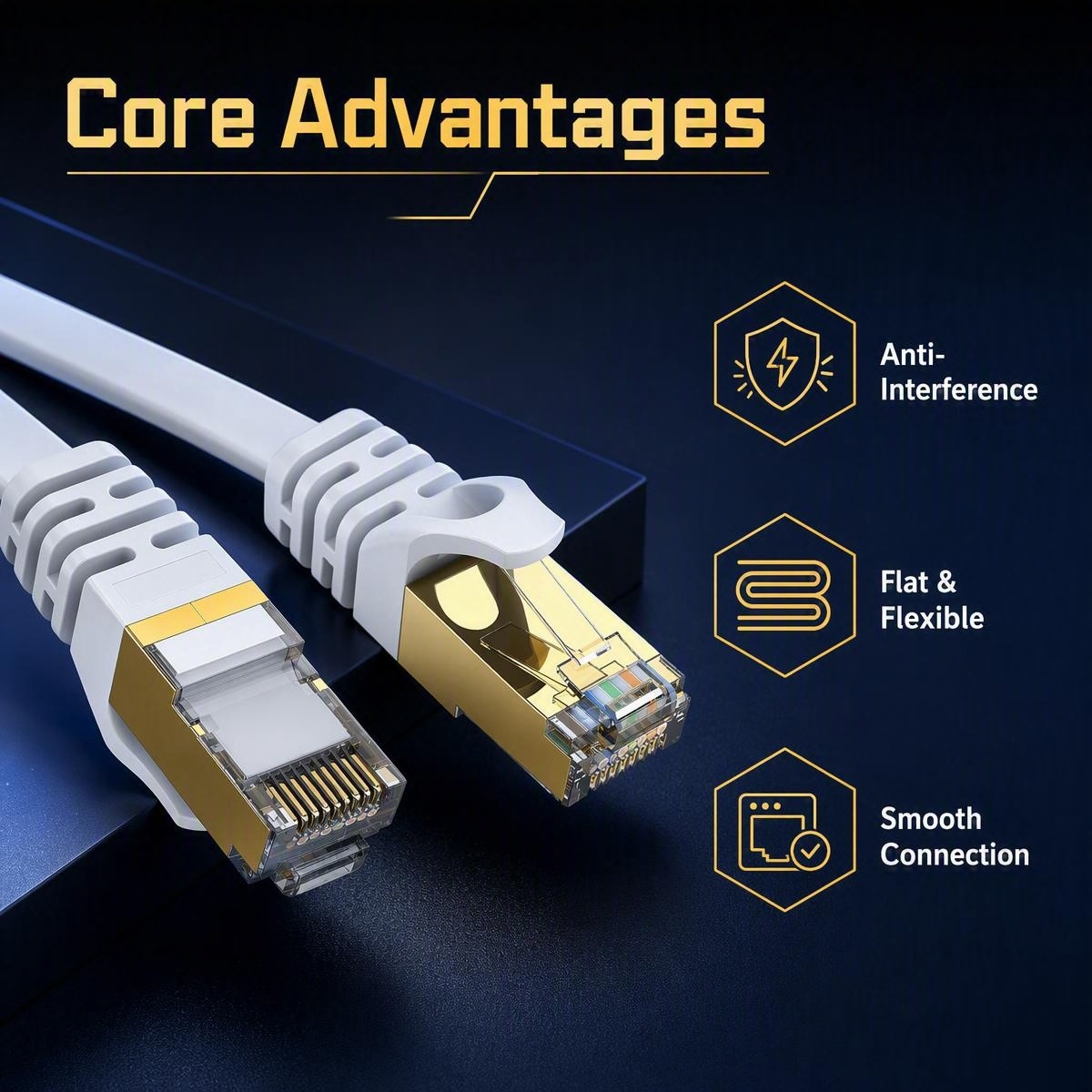 Cabo Ethernet Cat7 Plano 10Gbp - Lan Cable Gaming avaliação e preço