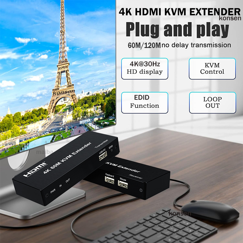 4k 120m hdmi kvm extensor 60m  - Lan Cable Gaming avaliação e preço